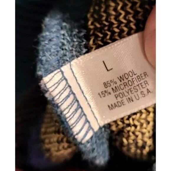 Vtg Mens St Croix Shop Multicolor Wool Blend 3-D Knit Sweater Sz L Oversized - Picture 6 of 6